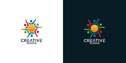 People Family logo design vector	