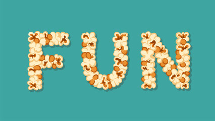 Popcorn Letters Spelling Fun:  A Playful Typography Design