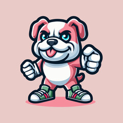 Bulldog Mascot Character Illustration for Animal Logo Gaming Sports Team Fierce Dog Head Angry Tough Modern Pet Club Icon Wild Fighter Badge Strong Cool Vintage Digital Artwork Identity

