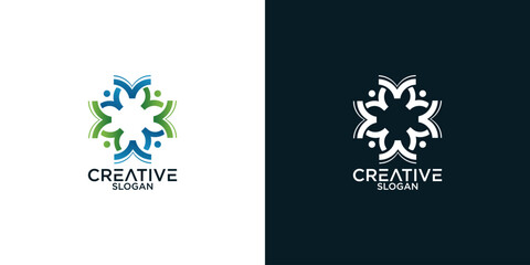 People Family logo design vector	