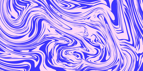 Blue Wavy Lines Abstract Background in Trendy Retro Psychedelic Style. Twisted, Swirled, and Distorted Vector Texture Pattern