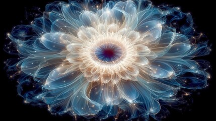 Fototapeta premium Abstract flower design with intricate lines and vibrant colors.