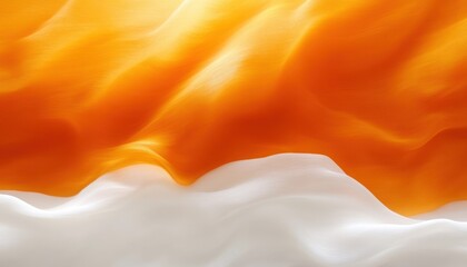 Fototapeta premium Smooth flowing abstract landscape of orange and white silky waves creating a vibrant and dynamic texture