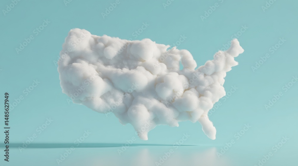 Poster simple cloud representing various abstract concepts and ideas in a creative and minimalist visual pr