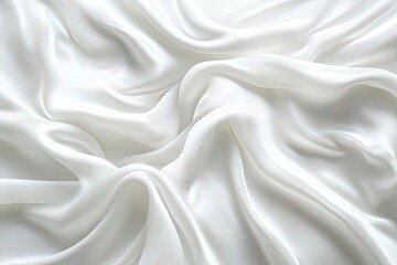 Obraz premium Smooth, flowing white fabric drapes in elegant folds