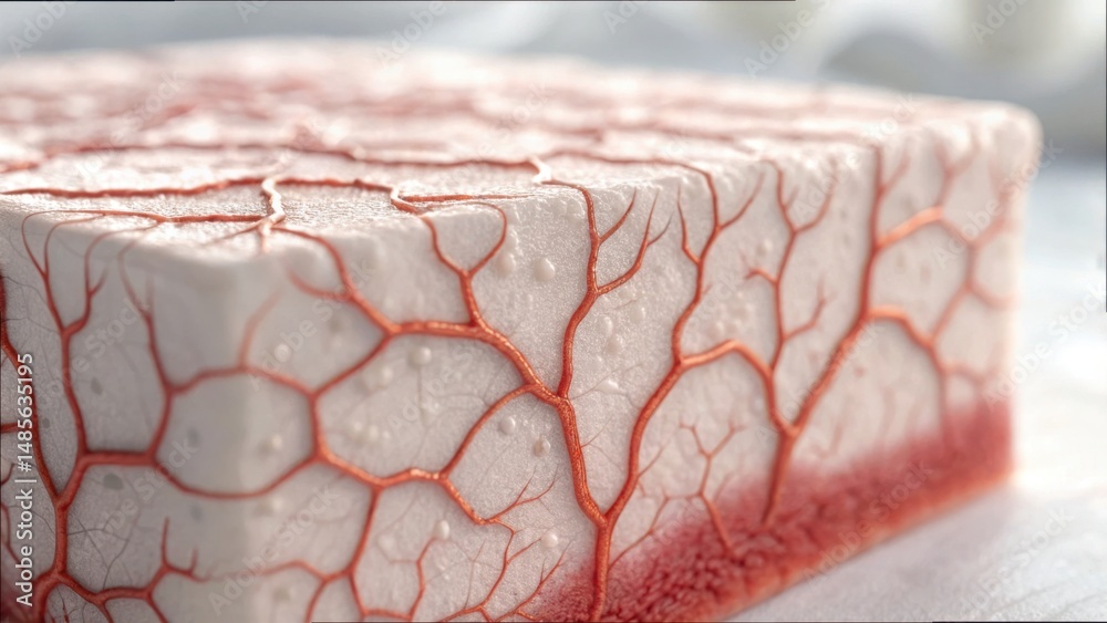 Poster Detailed View of Dermal Layer with Visible Vessels in Gigapixel Quality