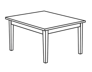 Simple rectangular table with four legs