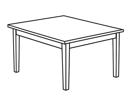 Simple rectangular table with four legs