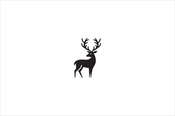 Fototapeta premium deer silhouette with a simple, understated design set against a white background
