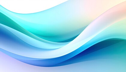 Fototapeta premium Abstract blue and green waves flowing smoothly