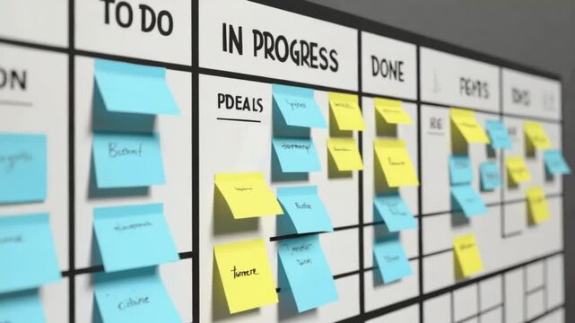 Project management board sticky notes - Powered by Adobe