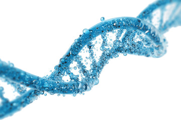 Luminous blue DNA strand spiraling in the air, symbolizing life%E2%80%99s molecular structure and genetic coding, isolated on a clean white background (3)