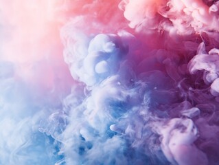 Fototapeta premium Colorful Smoke Swirls in Blue and Pink Hues Create a Dreamy and Ethereal Background for Artistic and Creative Projects