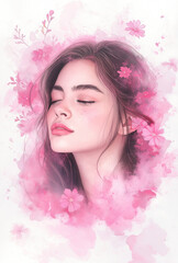 Minimalistic Pink Watercolor Splash on White Background &ndash; Simple Low-Detail Design with Soft Texture for Art, Crafts, and Graphic Projects