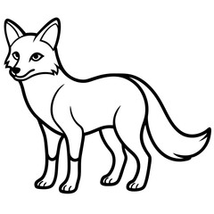 Minimalist Solar Fox Vector Line Art