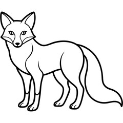 Minimalist Solar Fox Vector Line Art