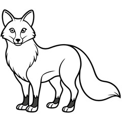Minimalist Solar Fox Vector Line Art