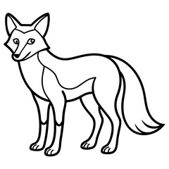 Minimalist Solar Fox Vector Line Art