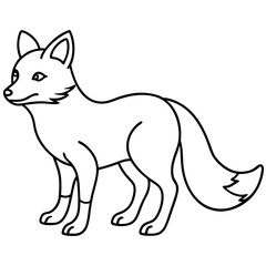 Minimalist Solar Fox Vector Line Art
