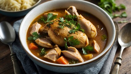 Enjoy a hearty bowl of flavorful stewed chicken