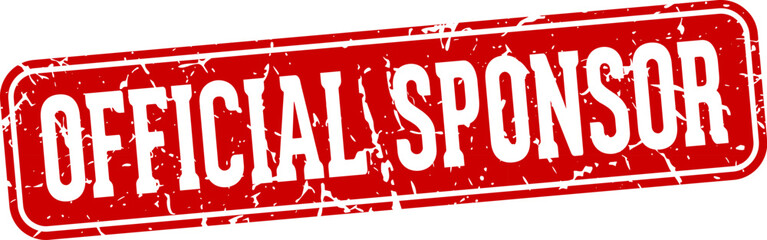 official sponsor rectangular sign. official sponsor stamp