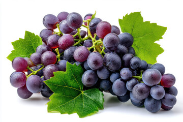 Fototapeta premium Grapes on vine with green leaves arranged artfully in natural light showcasing freshness and quality