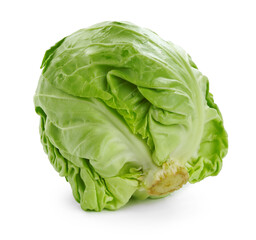 Obraz premium Whole fresh green cabbage isolated on white