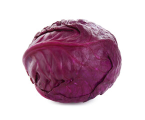Obraz premium One fresh red cabbage isolated on white