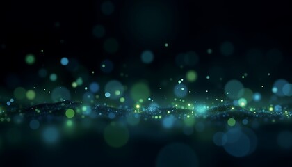Abstract bokeh lights background green blue dark design