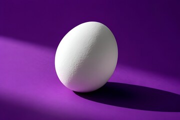 Minimalist Egg on Royal Purple Background – High-Contrast Still Life Photography