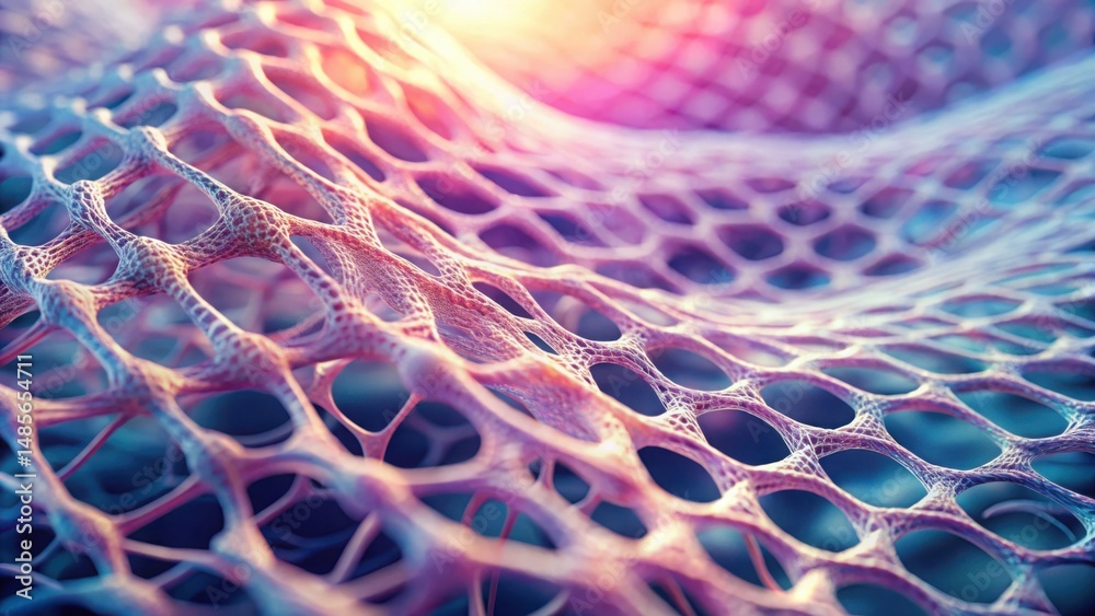 Aufkleber soft mesh fiber structure illustrating endothelial growth concepts