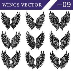 Vector Set of Black Gothic Wings – Angel and Demon Feather Silhouettes Perfect for Tattoo Art, Dark Fantasy Design, Halloween Illustrations, and Decorative Graphic Projects

.