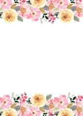 Watercolor flowers background vector for design.