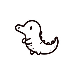 Obraz premium Cute doodle of a crocodile with a playful mood in a minimalist cartoonish style against a transparent background with copy space