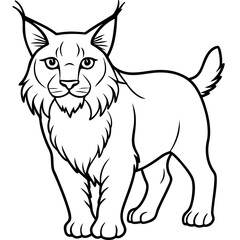 Arctic Lynx Outline Artwork