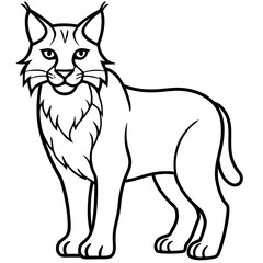 Arctic Lynx Outline Artwork