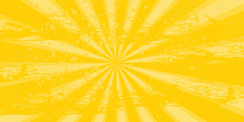 Yellow abstract background with light of sunburst. yellow starburst with halftone eps 10