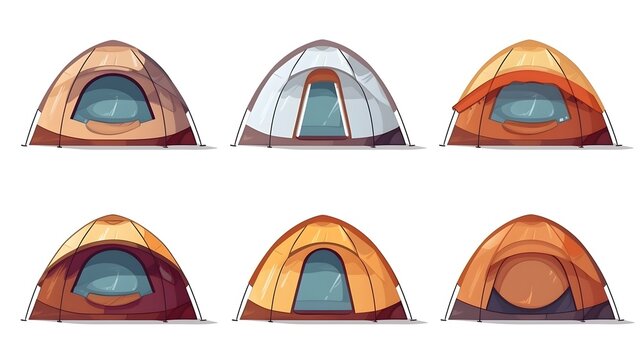 Modern Canopy Tent Flat Vector Illustration Logo Icon for Outdoor Events