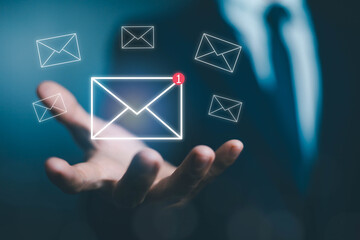 Business email uses technology to send messages, has a mailbox, uses marketing, works on icons,...
