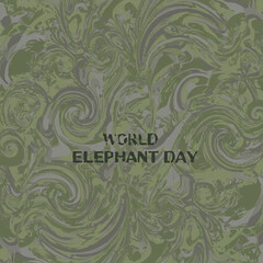 World Elephant Day Swirl Green Marble