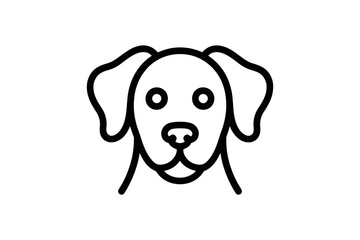 Dog face outline drawing pet animal vector image
