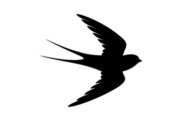 Flying swallow bird silhouette vector illustration