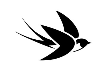 Swallow bird flying logo design vector illustration