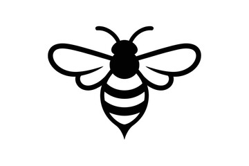 Simple black and white bee illustration vector