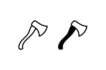 Axe vector illustration tool for cutting wood log