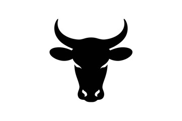 Black silhouette of a bull head vector illustration