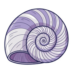 Obraz premium Close-up photograph of a smooth, spiral moon snail shell exhibiting subtle pearly iridescence; showcasing its texture and natural coloration.