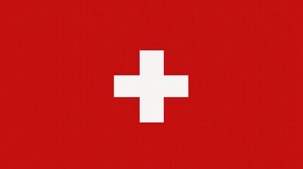 Obraz premium A crisp, clean image of the Swiss flag. The bold white cross stands out against the vibrant red background.