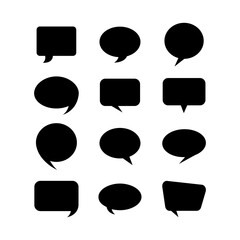 Text speech bubble different style blank banner set vector illustration