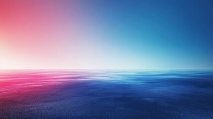 Obraz premium Serene sunset over a calm body of water. Pink and blue hues paint the sky, reflecting on the tranquil surface.